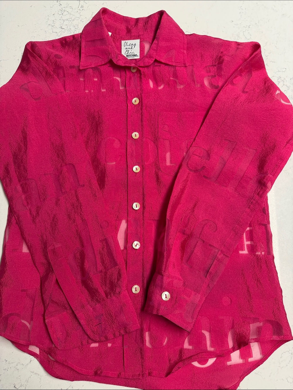 MOSCHINO Chip and Shic Women’s Blouse Long Sleeves Colour Fucsia